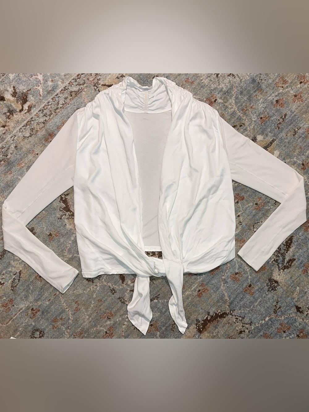 Lululemon White Tie-Front Lightweight Cardigan